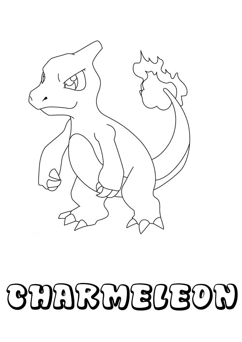 great dibujo para colorear pokemon charmeleon