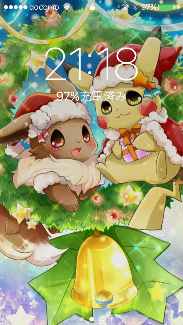 ポケモンのクリスマス待ち受け画像をiphone用で作成 使ってね 何か面白いことない