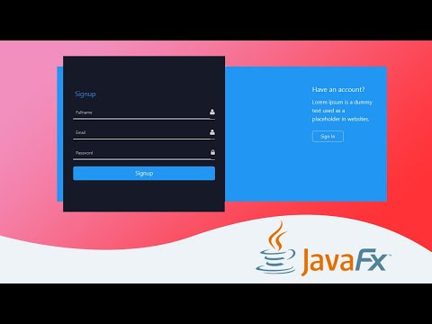 JavaFX Animated Login and Signup Form - Step by Step Full Tutorial 2020