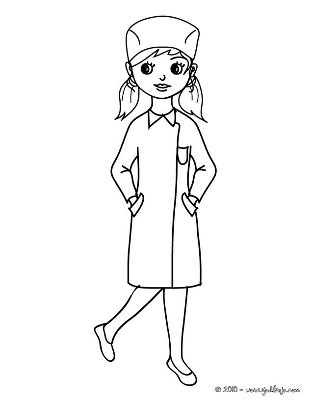 Dibujos Para Colorear Vestido De Enfermera Es Hellokids Com