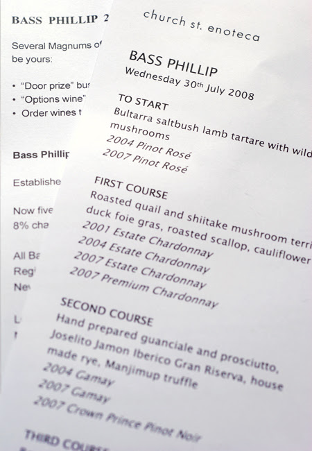 bass phillip dinner menu© by Haalo