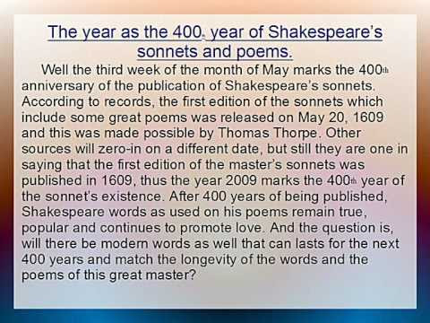 The perfect time to celebrate Shakespeare love poems and other sonnets