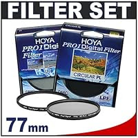 Hoya Pro1 Digital 77mm TWO Multi-Coated Glass Filters Kit with Hoya Pro 1 UV + Circular PL Polarizer Filter for Canon, Nikon, Olympus & Pentax Lenses with 77mm Filter Size
