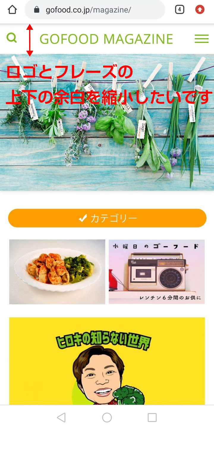 ヘッダー画像の上下の余白を更に詰める方法があれば教えて下さい Jin Forum