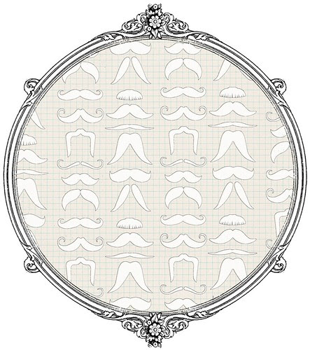 Mustaches (solid antique graph paper) - free printable paper SAMPLE