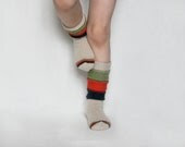 knitted wool socks/warm/handmade/cute/colorful/natural wool/socks for children/for girls/white with red dark blue green - feminino