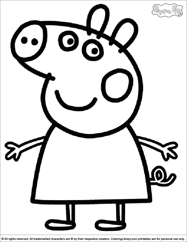peppa pig large coloring page - Clip Art Library