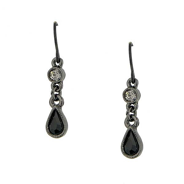 Black Diamonds Crystal Petite Teardrop Earrings