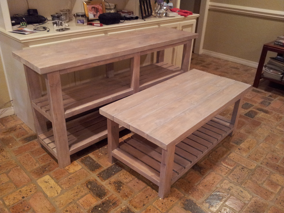 Ana White | Rustic X Console, Coffee and End Tables - DIY ...