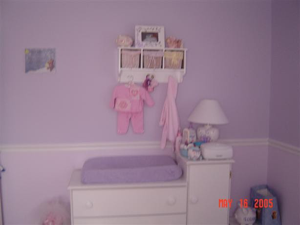 Pics of a Nursery that was painted purple with chair rail