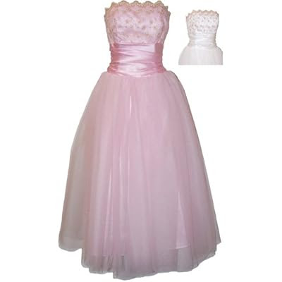 Strapless Tulle Ball Gown Gold Embroidery