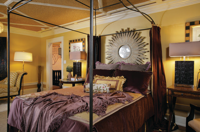 Plum and Gold Master Bedroom - Traditional - Bedroom - new ...
