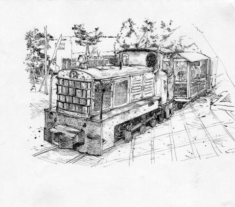 ボールペンでイラスト作品集１ 電車や風景画等
