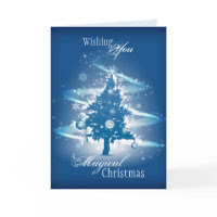 Blue Christmas Tree Christmas card
