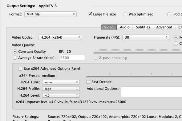 Handbrake Video Encoder