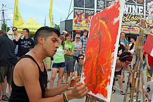 Carlos Delgado, pictured creating a painting of a horse, was also one of the finalists.