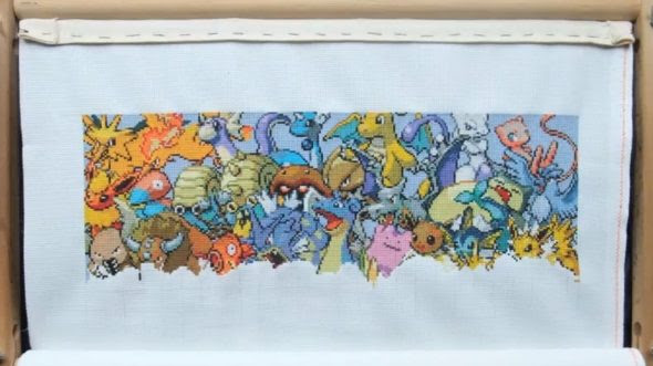 初代ポケットモンスター ポケモン 151匹をクロスステッチ 刺繍 で8ヶ月かけて描いてみた コモンポストムービー