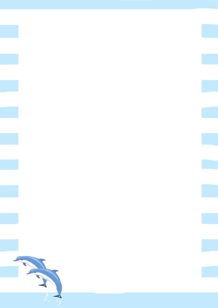 シンプル便箋 無料テンプレート イルカ Template Million テンプレートミリオン