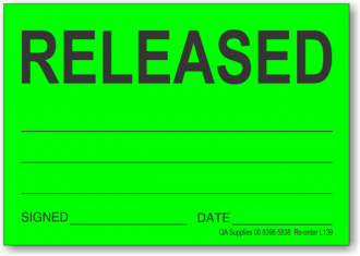 Quality Assurance Labels | Adhesive labels Australia | Inspection Aids | Procedure Boards