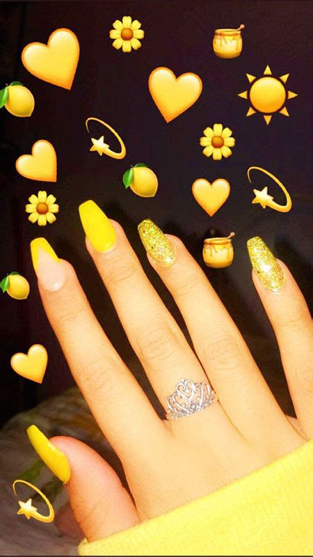 Nail Designs Acrylic Yellow