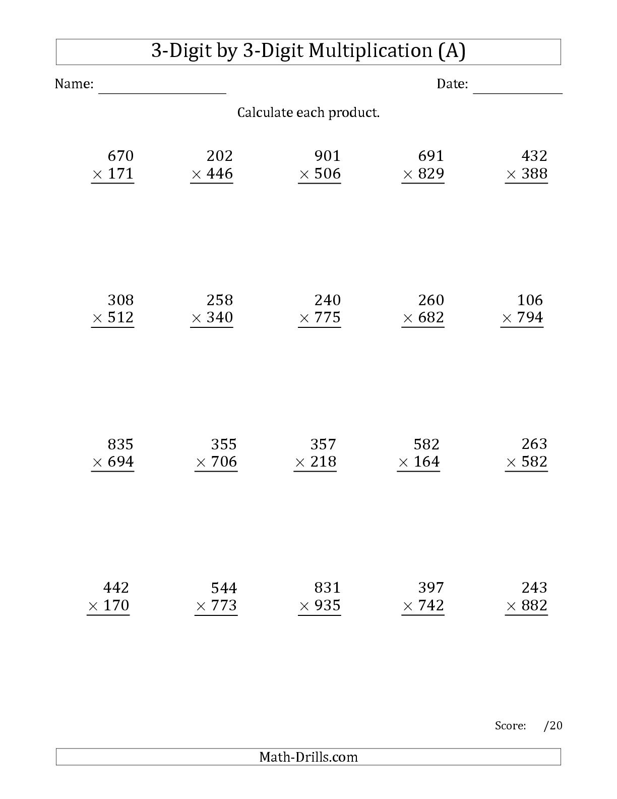kumon multiplication worksheets