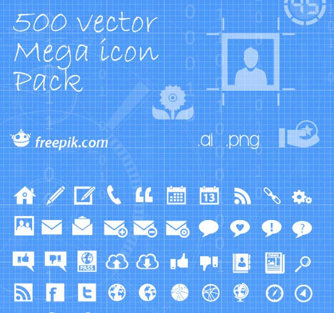 Download Free download: 500 Vector Mega Icon Pack - MightyDeals