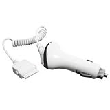 In Car Charger for Apple iPhone 3G, 3GS, iPhone 4 and 4S, iPod Nano, iPod Touch 2nd, 3rd and 4th Generation, iPad, iPad 2, iPad 3 2012 - White