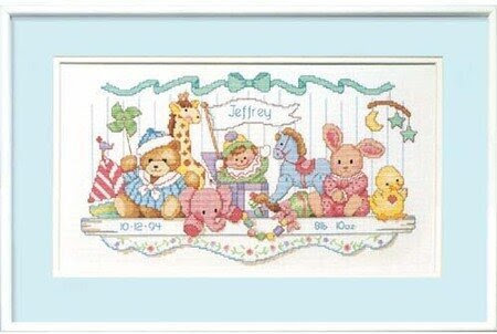 Dimensions Toy Shelf Birth Record - Cross Stitch Kit 3729 ...
