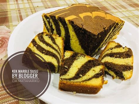 resepi kek marble susu moist  sukatan cawan oleh