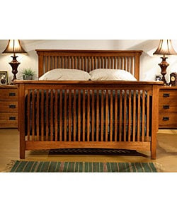 Mission Solid Oak King-size Spindle Bed - 10872064 ...