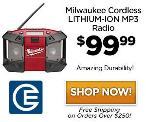 40% Savings on Milwaukee M12 Cordless LITHIUM-ION Job Site Radio / MP3 Player