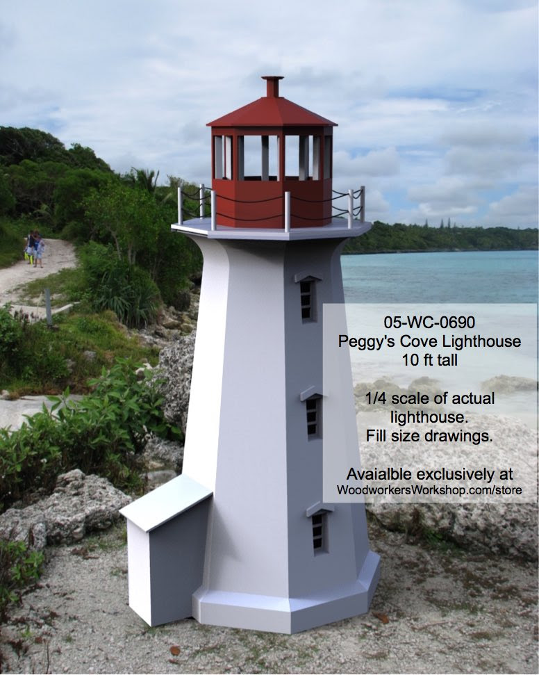 05-WC-0690 - Peggys Cove Lighthouse Woodworking Plan 10ft 