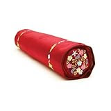 Decorative Pillow Features Activated Bamboo Carbon and Natural Color Dyes, Cylindrical, Red