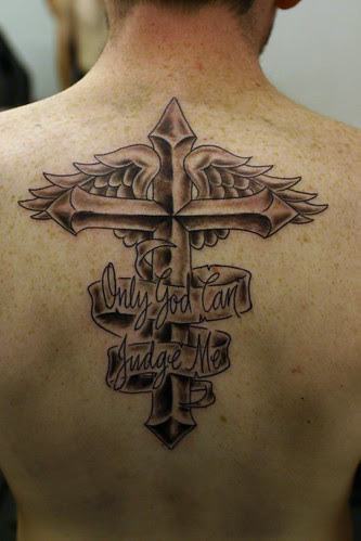 Cross and Wings Tattoo,tattoos,tattoo designs