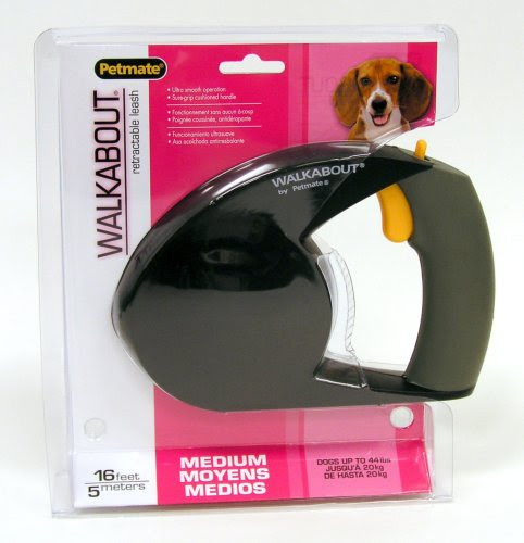 Petmate Walkabout Retractable Leash, Medium, Black