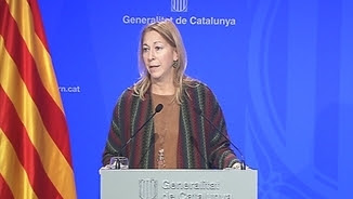 La consellera de Presidència, Neus Munté, en la roda de premsa d'aquest dimarts