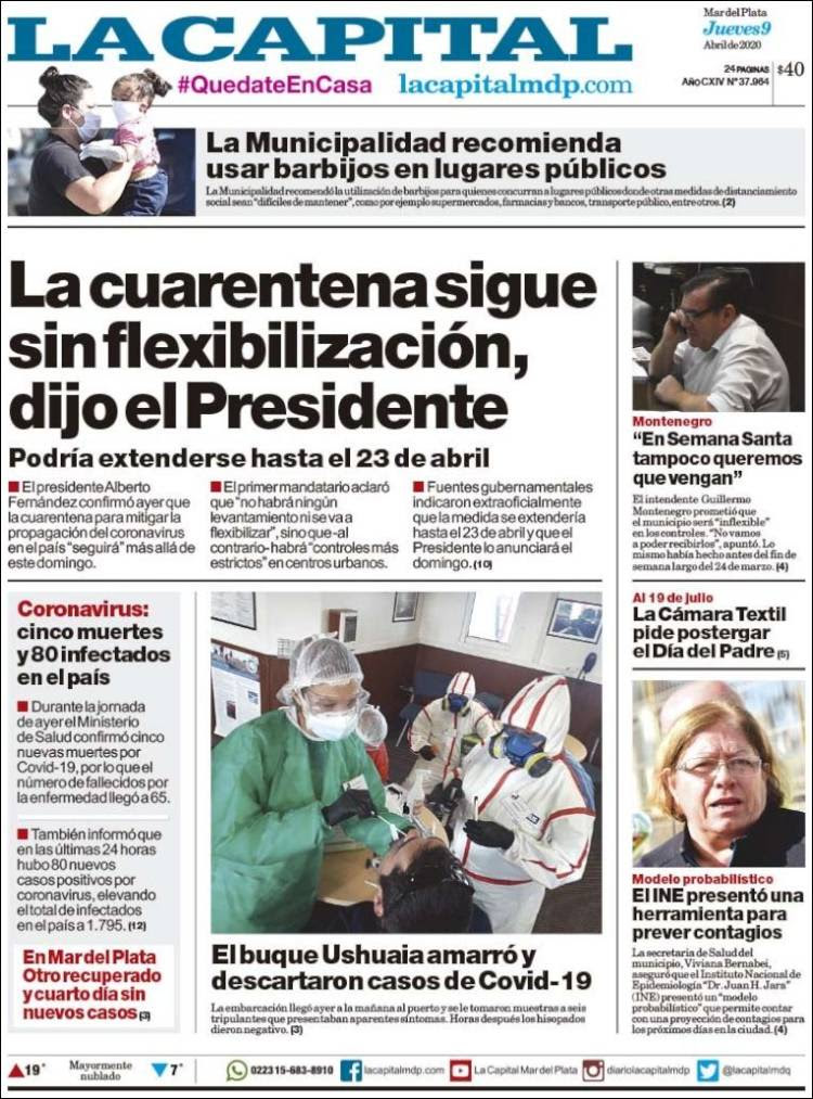 Portada de Diario La Capital - Mar del Plata (Argentina)