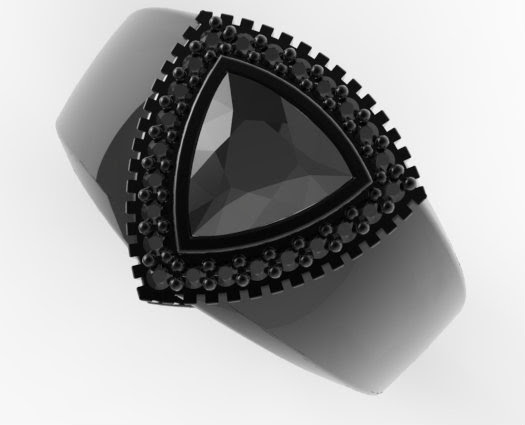 Mens Wedding Band Black Gold 1 Carat Black Diamond
