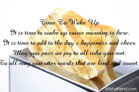Time To Wake Up Good Morning Poem