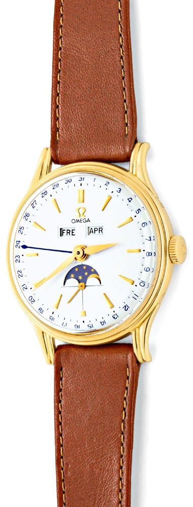 Originalfoto OMEGA ANTIK DATUM WOCHEN-TAG MONAT MONDPHASE