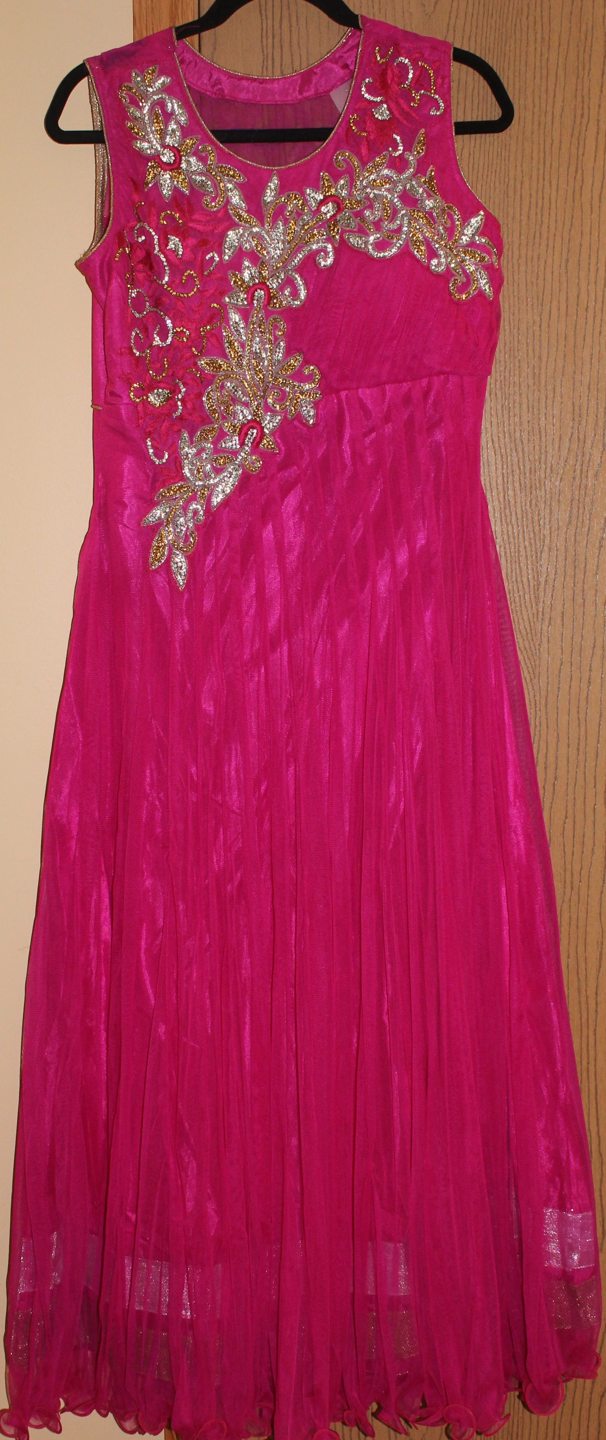 suits gown silver Long with Gown) (Anarkali Suit Pink Long (M/L Silver