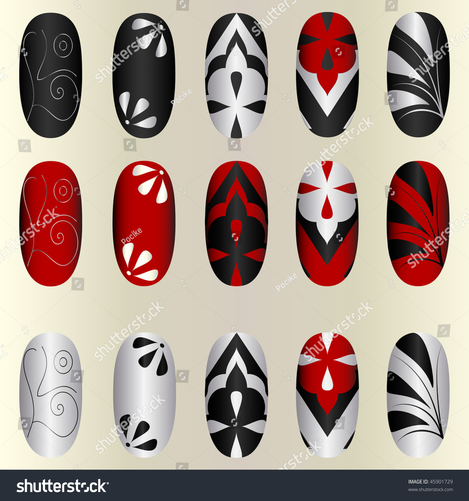 Download Vector Nail Designs - 45901729 : Shutterstock