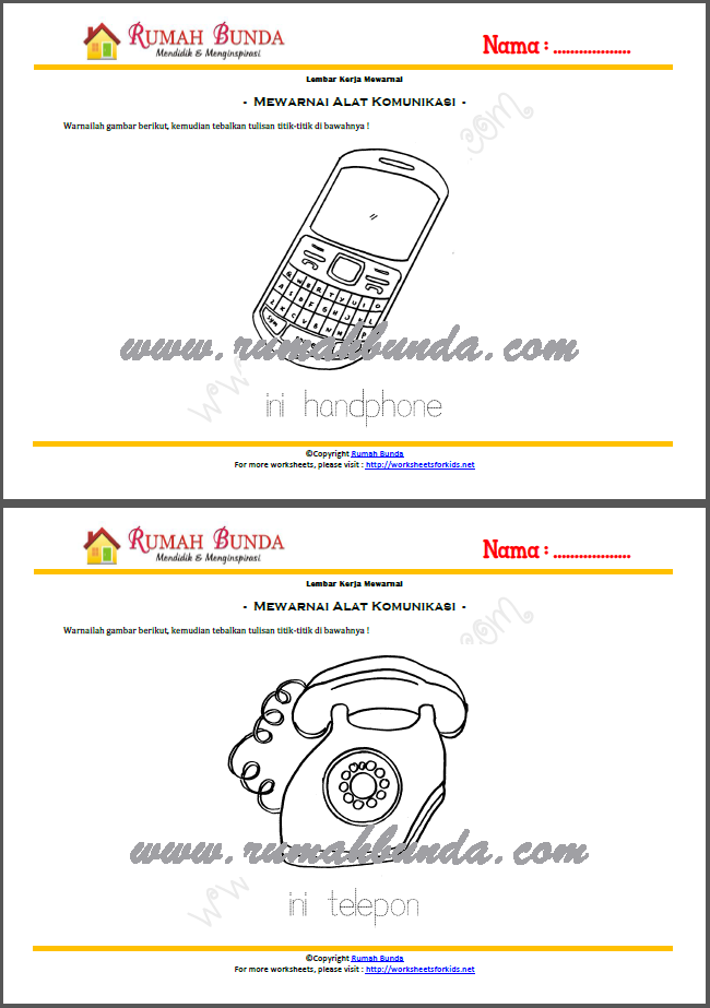 Free worksheet – Rumah Bunda