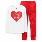 Carter's Toddler Girl Valentine 2 piece snug fit cotton Pajamas set size 2T