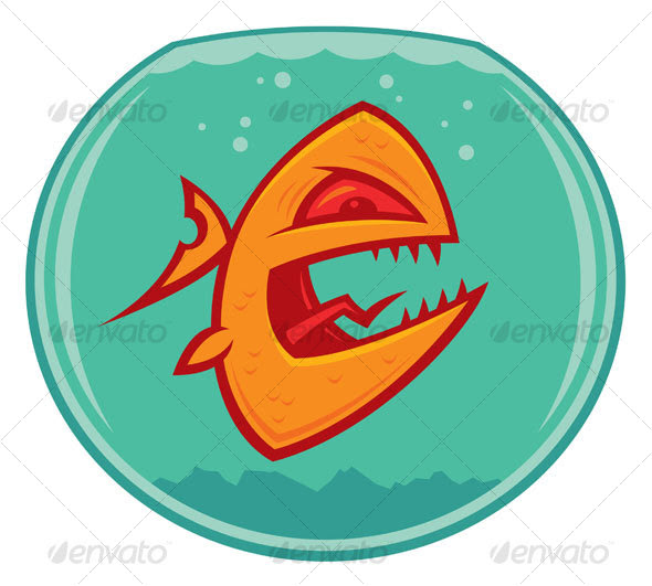 cute goldfish cartoon. Angry Goldfish Cartoon