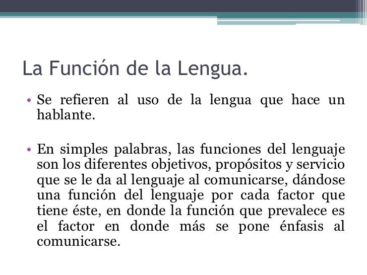 Funciones De La Lengua