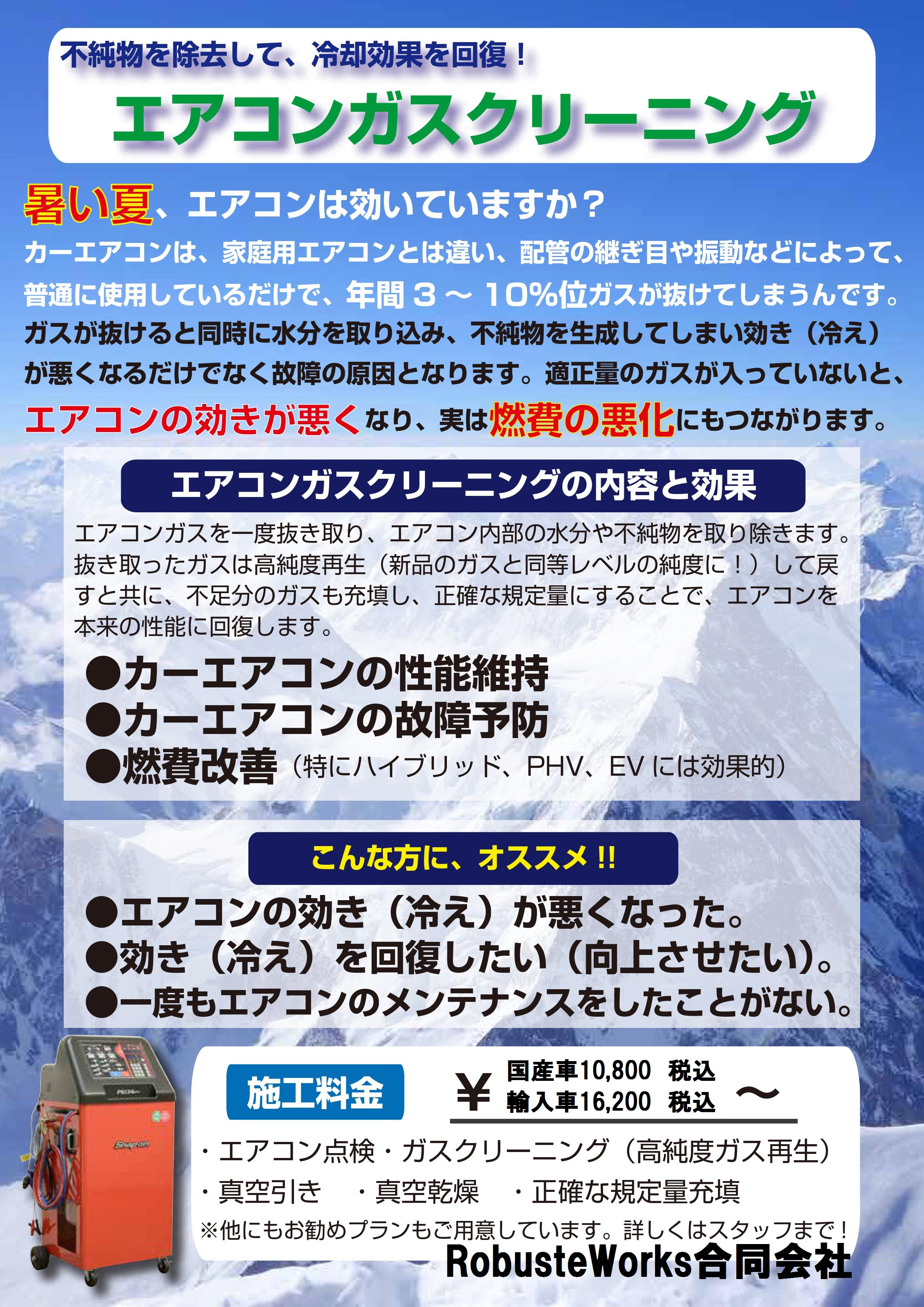 全自動カーエアコンサービスステーション Robuste Works合同会社