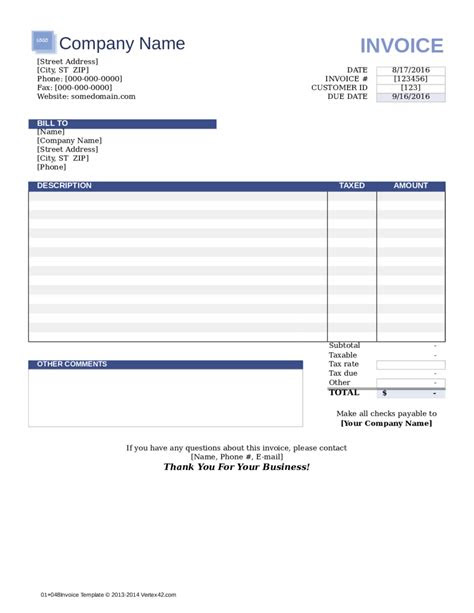  2022 invoice template fillable printable pdf forms handypdf