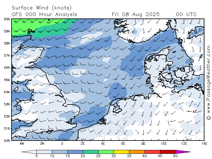 PassageWeather -  Wind, golven en zeewatertemperatuur