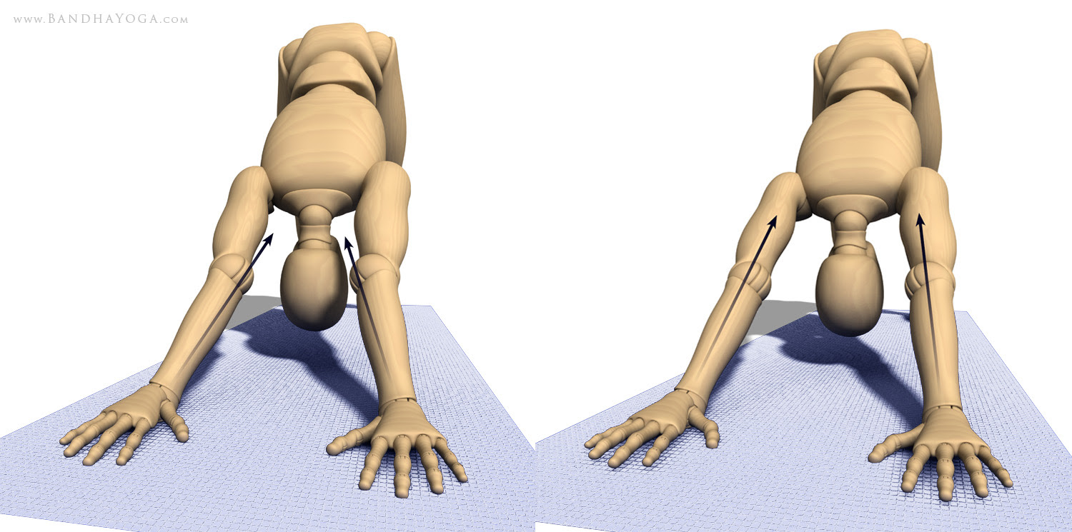 hyperextension in downward dog pose